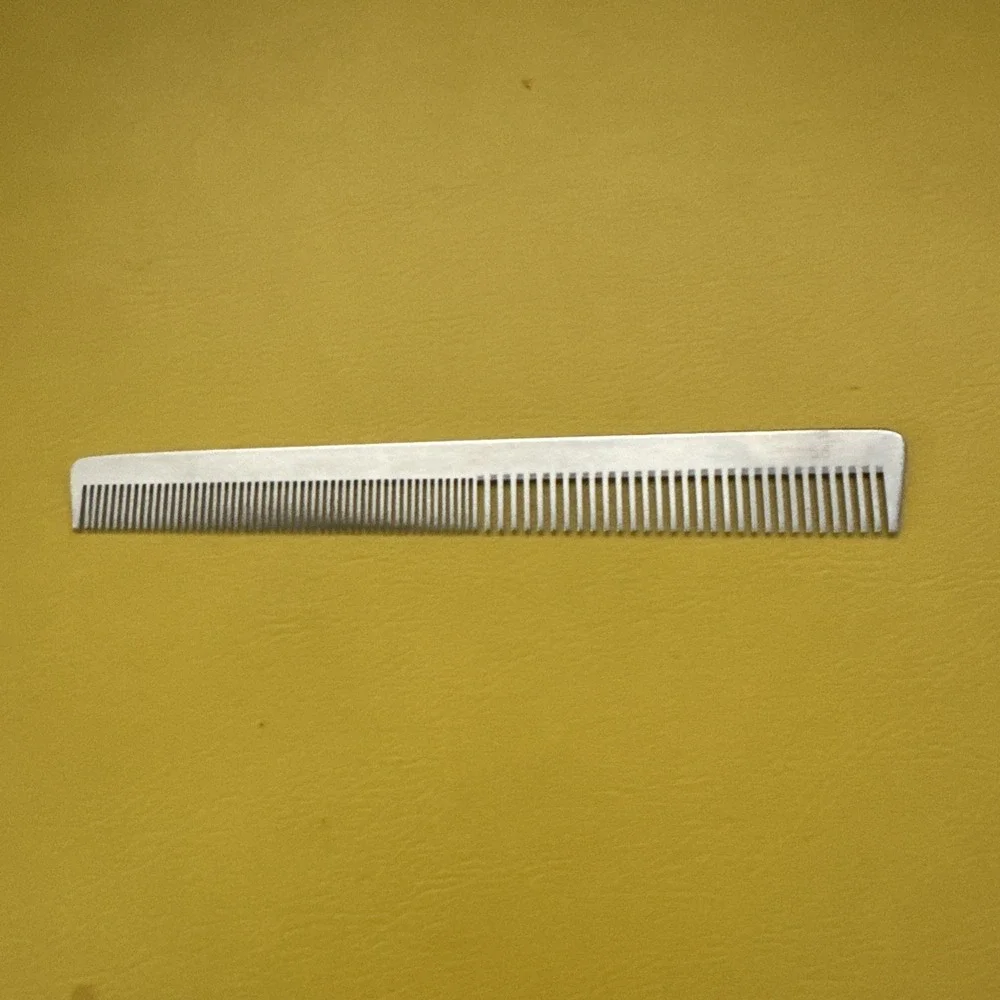 Vintage Swedish Crown Handmade Aluminum Metal Comb 65 Made In Sweden 6.75